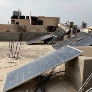 ألواح الطاقة الشمسية بغزة