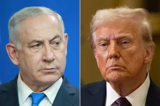 ترامب (يمين) يعنف نتنياهو في مكالمة عاصفة (غيتي)