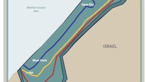 خريطة أُرفقت مع الخطة لخطوط الانسحاب