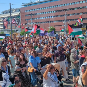 تظاهرة حاشدة بالسويد رفضًا للانتهاكات الإسرائيلية لوقف إطلاق النار بغزة